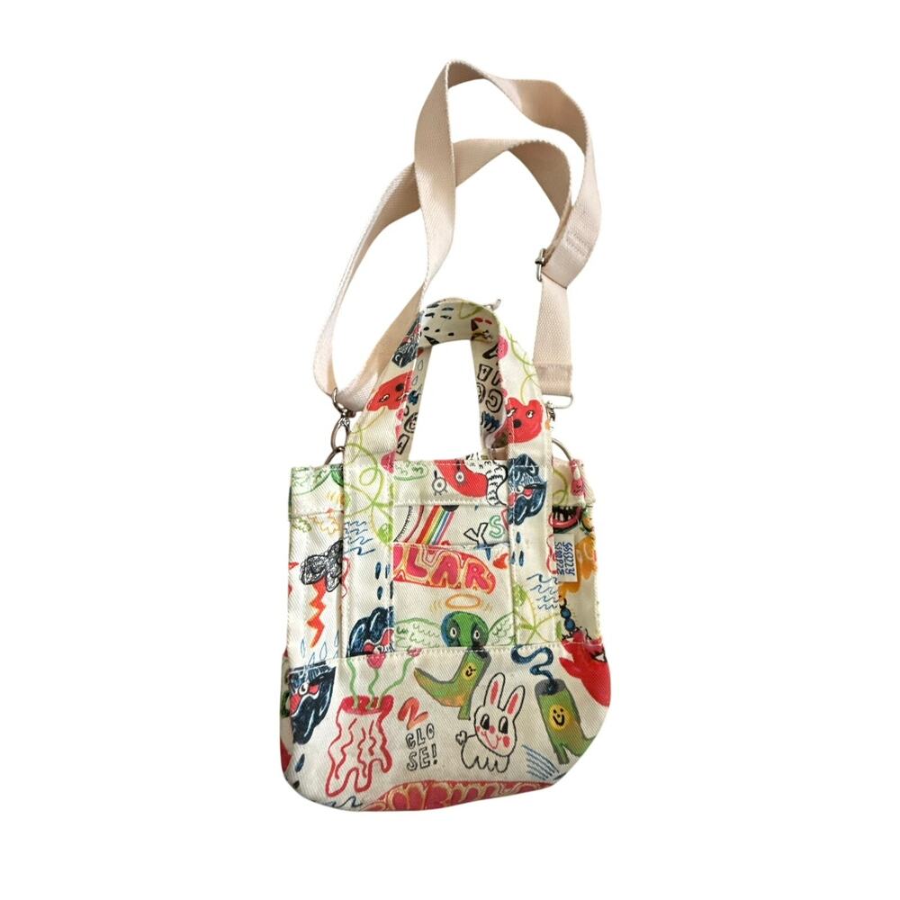 Holly Simple Colorful Doodle Print Mini Tote Crossbody Bag - Picture 2 of 5